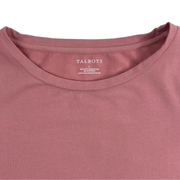 Talbots Women’s Dusty Rose Pink Long-Sleeve Top, Lace Eyelet Ruffle Trim, Size L - Picture 6 of 11